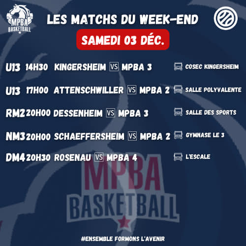 Les matchs du week-end
